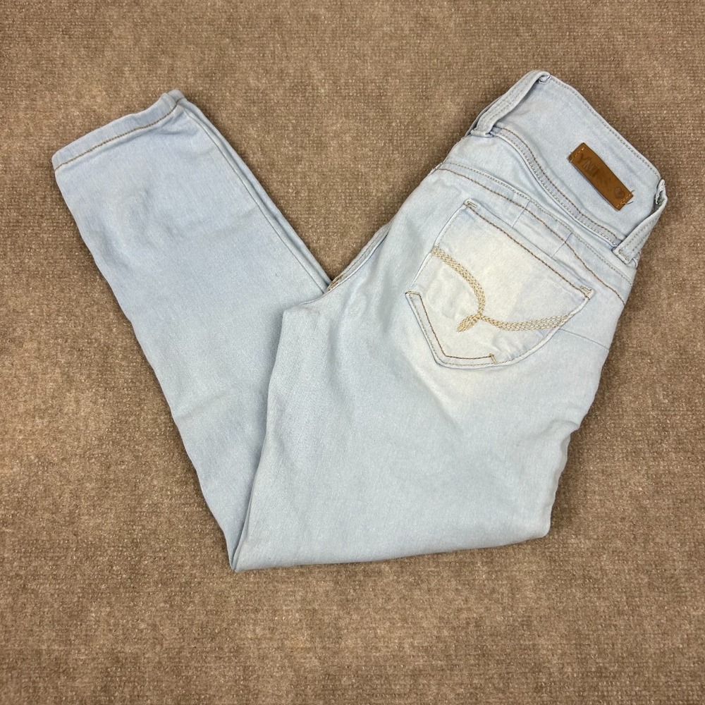 YMI WannaBettaButt Jeans Womens 5‎ Blue Denim Cotton Stretch Low Rise Skinny Leg